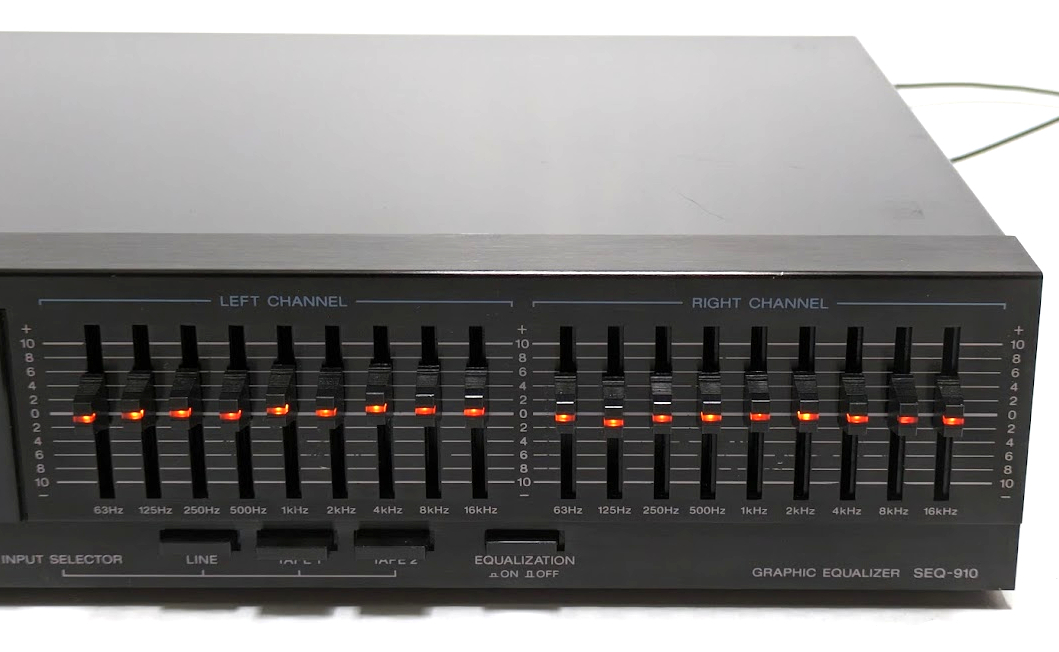 SONY ソニー SEQ-910 グラフィックイコライザー グライコ ステレオ STEREO GRAPHIC EQUALIZER 9BAND SPECTRUM ANALYZER_画像3
