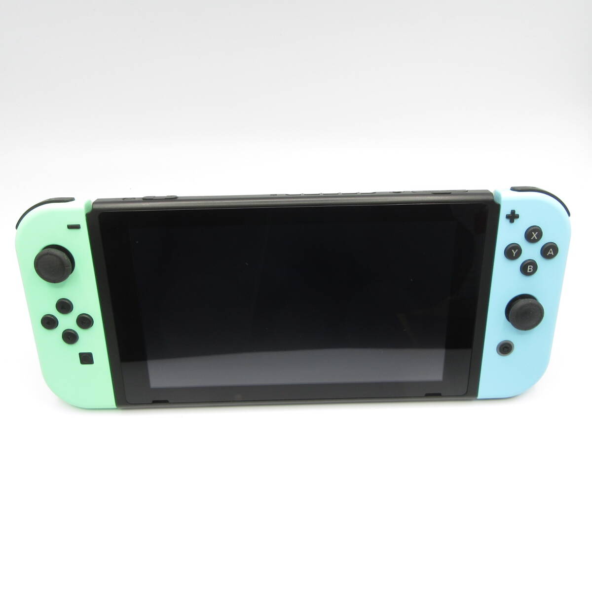 T9768☆任天堂 Nintendo Switch スイッチ あつまれどうぶつの森 デザイン 新型 バッテリー強化型 動作確認後初期化済【Ver.17.0.1】中古品の画像1