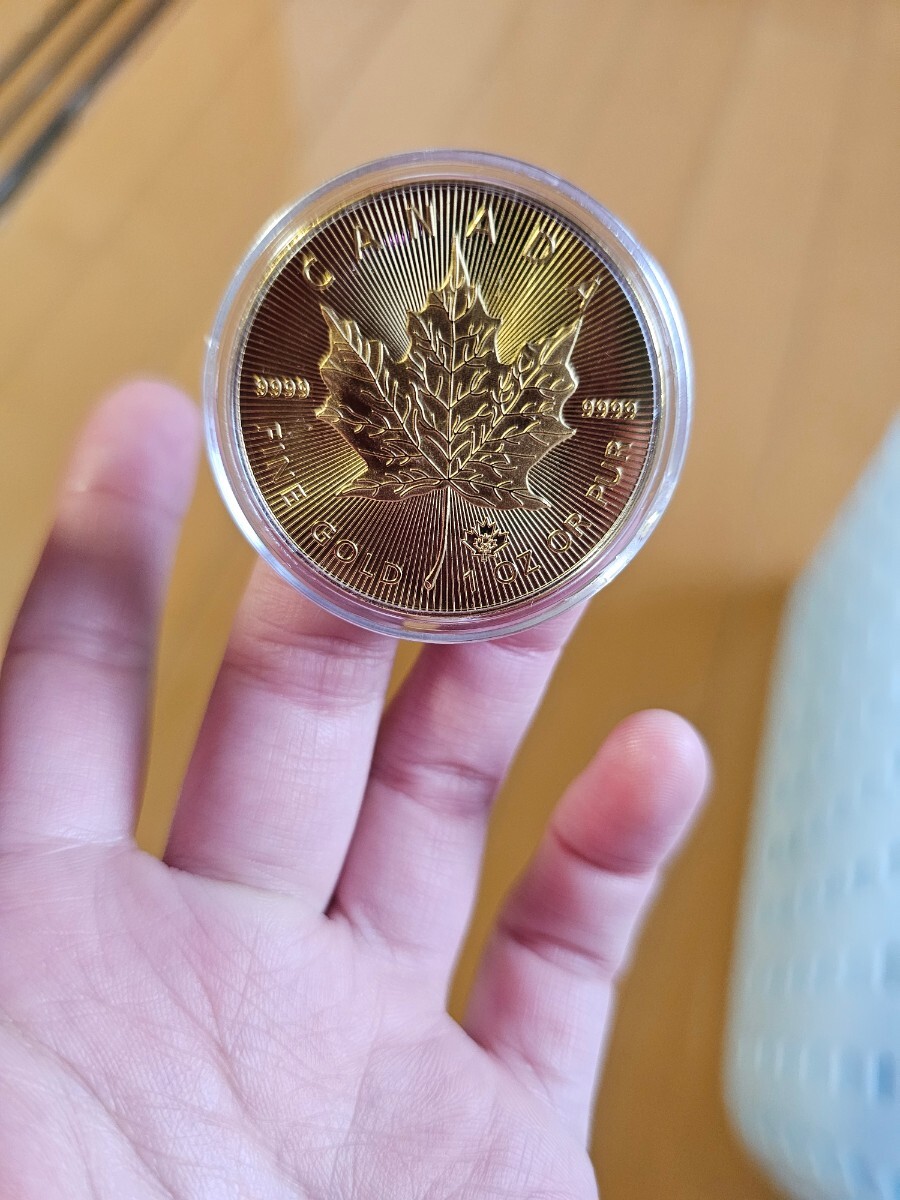 海外丸形記念金貨、コイン、メダル*2021年カナダ紅葉 モミジ*参考品1枚 ゴールドの画像1