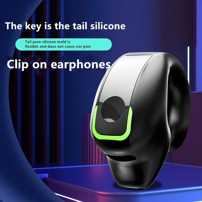ワイヤレスイヤホン 新品未使用 片耳 Bluetooth5.3 骨伝導テクノロジー  高音質 スタイリッシュ ヘッドホン ブラック