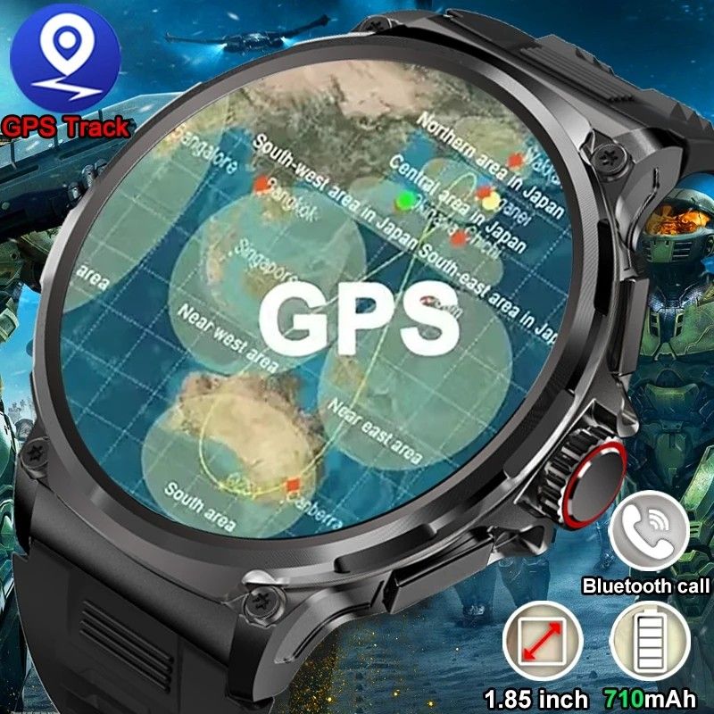 スマートウォッチ 2024年 GPS 軍用規格 新品未使用 710mh 日本語対応 メンズ腕時計 通話機能付 歩数/心拍/血圧計