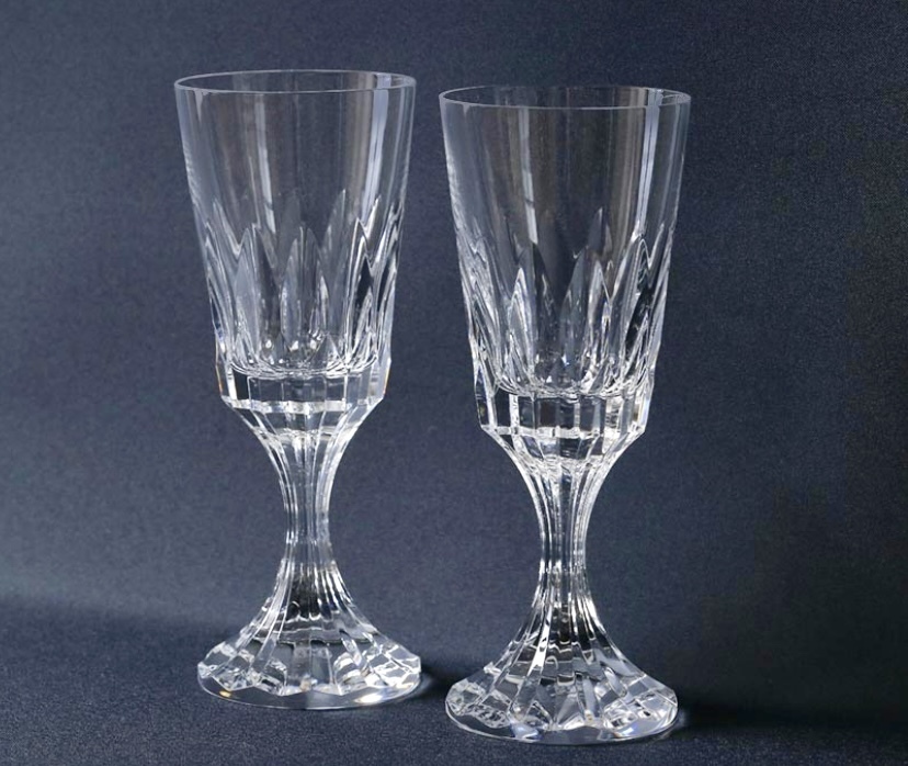 Baccarat(バカラ) アサス ウォーターゴブレットグラス(ワイングラス、酒器、ガラス)2脚セットの画像1