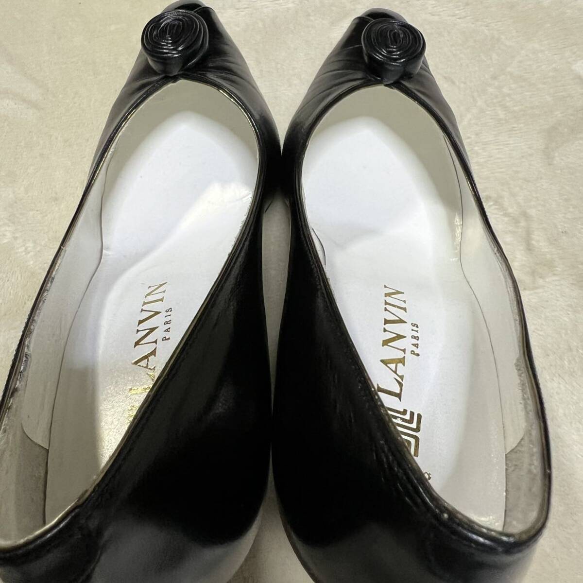 【試し履き程度】日本製 '高級感/LANVIN PARISランバン 本革 ミドルヒール / パンプス 24〜24.5cm 5レディース 婦人靴 フォーマルシューズの画像5