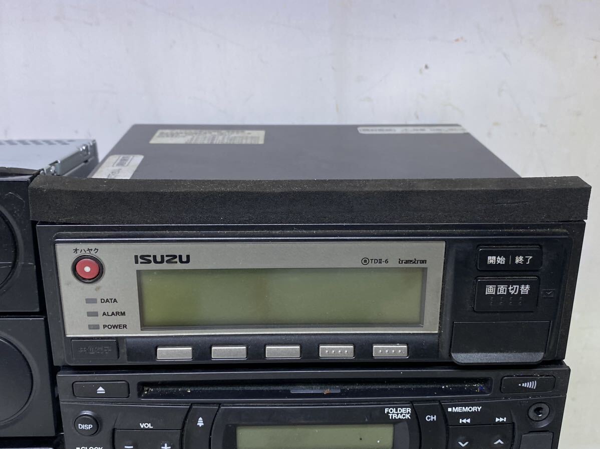 P! Isuzu ISUZU original teji octopus AM/FM radio audio summarize 10 point set AUX 24V truck Car Audio deck present condition goods 