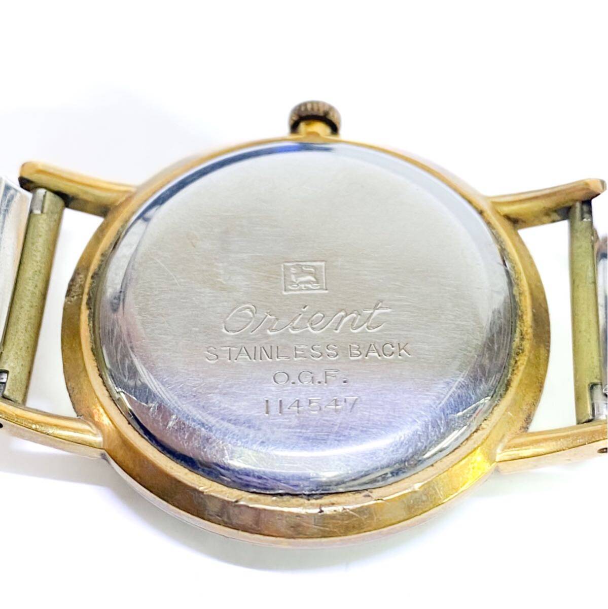 ♪【稼動品】ROYAL ORIENT 19石 ANTISHOCK ロイヤル オリエント アンチショック 手巻き ヴィンテージ 腕時計 ラウンド メンズ ゴールドの画像7