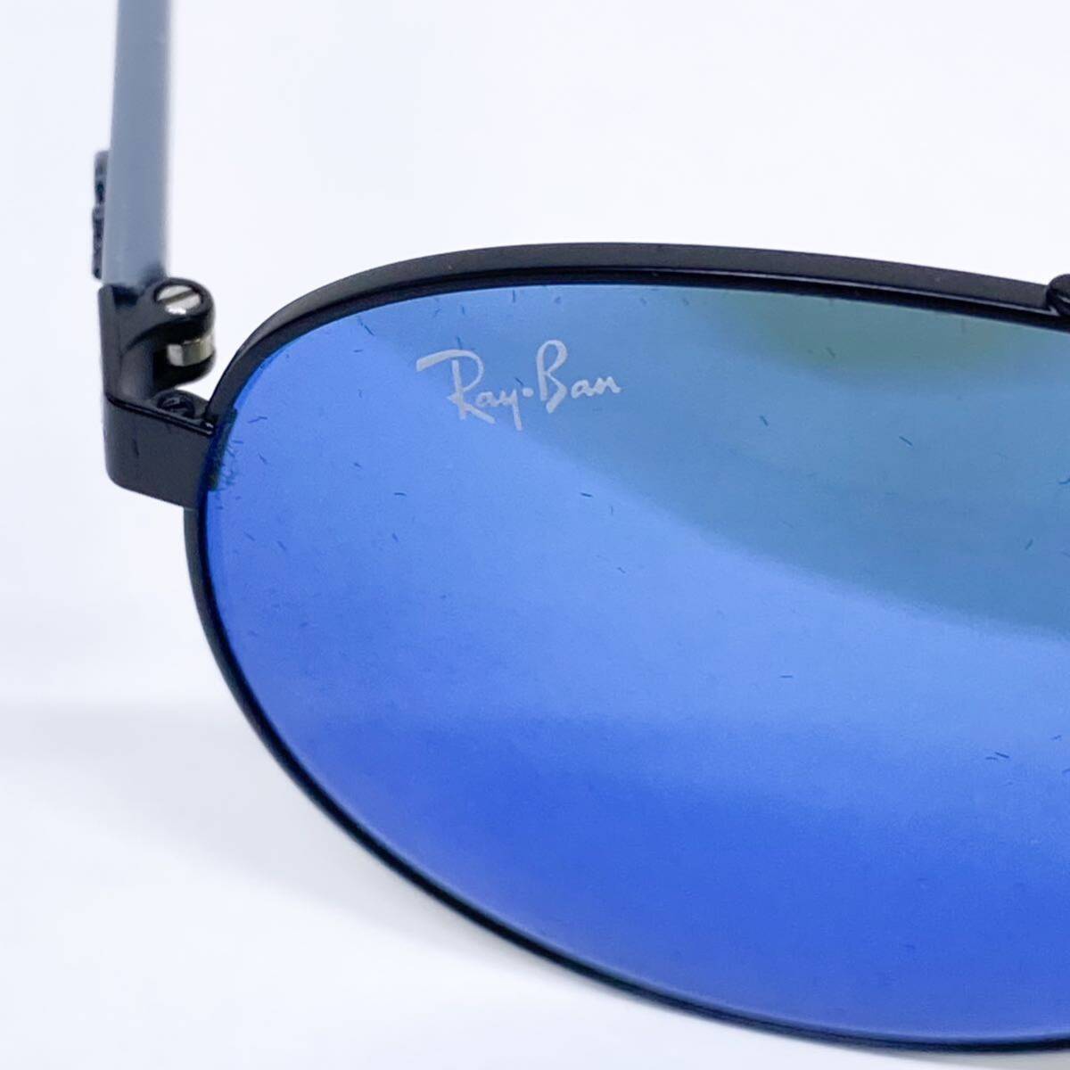 R♪ Ray-Ban レイバン ハイストリート サングラス RB3536-006/55 55□18 フルリム ボストン ブルーミラーコート ケース付きの画像4