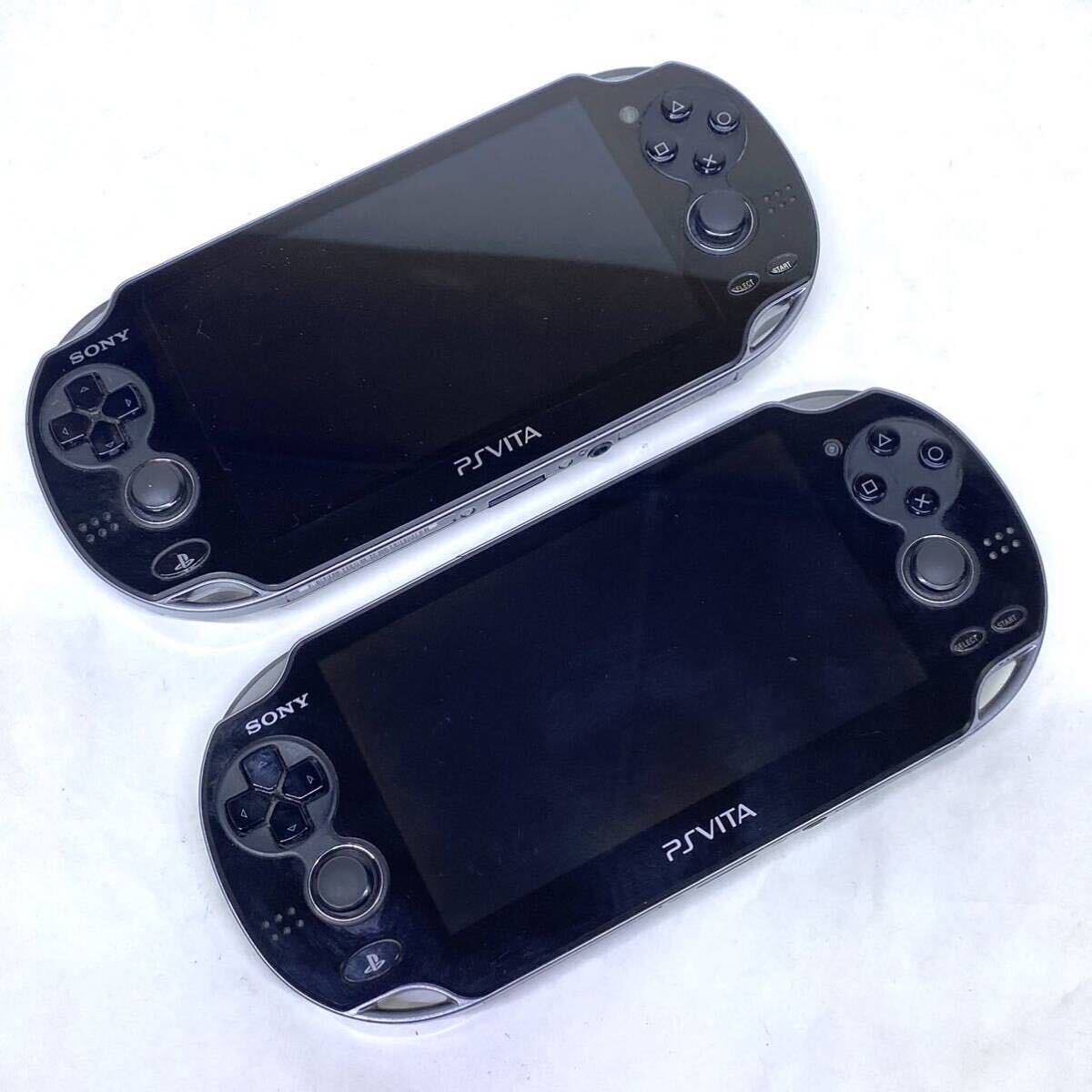 A♪ SONY ソニー PS Vita 2台まとめ セット PCH-1100 3G/Wi-Fiモデル 本体 ブラック PlayStation Vita ジャンク _画像1