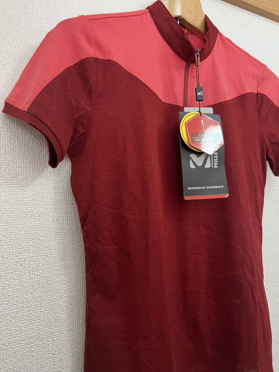 MILLET ミレー 半袖Tシャツ ジップアップ スポーツ レディース S_画像4