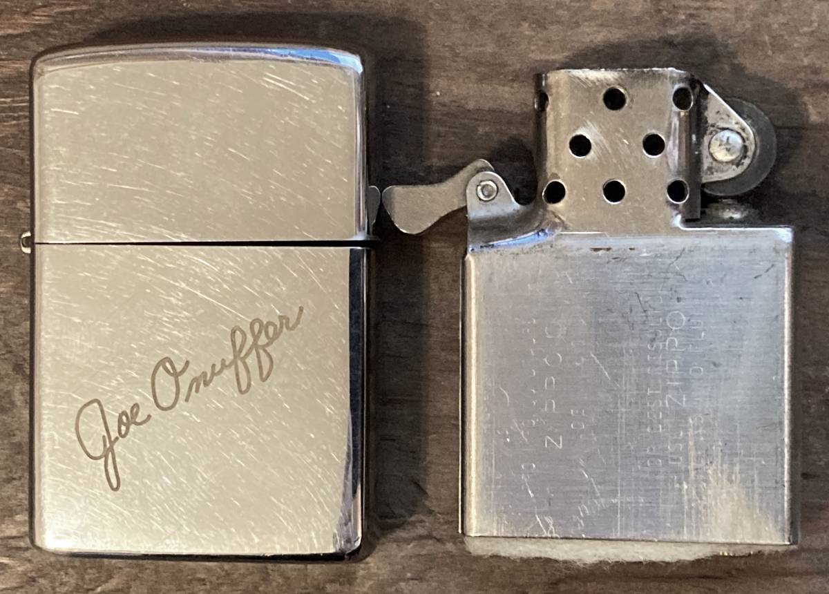 【ZIPPO】1974年製 #250 ”Joe Oneffer” ”Glown” / ハイポリッシュクロームフィニッシュ + オートグラフ / 状態良好の個体の画像6