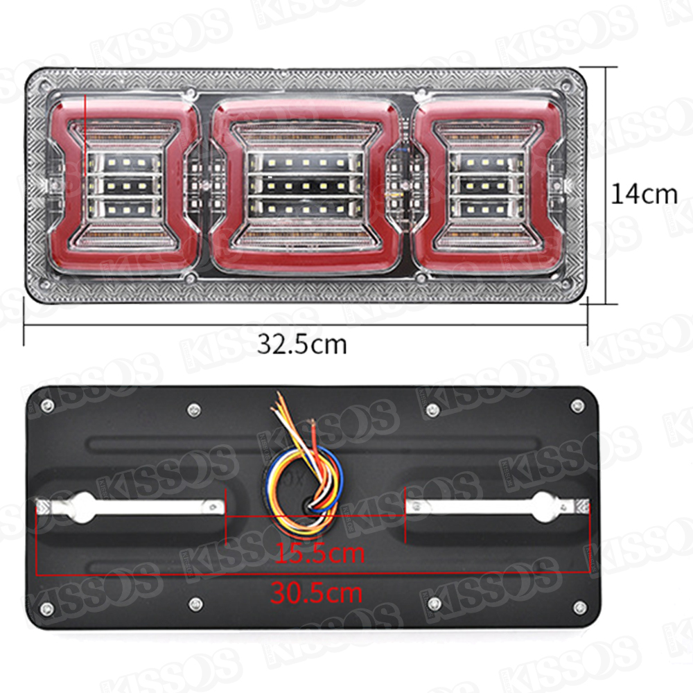 トラック シーケンシャル テールランプ 24V 流れる ウインカー 薄型 LED ファイバー チューブ 汎用 左右セットの画像4