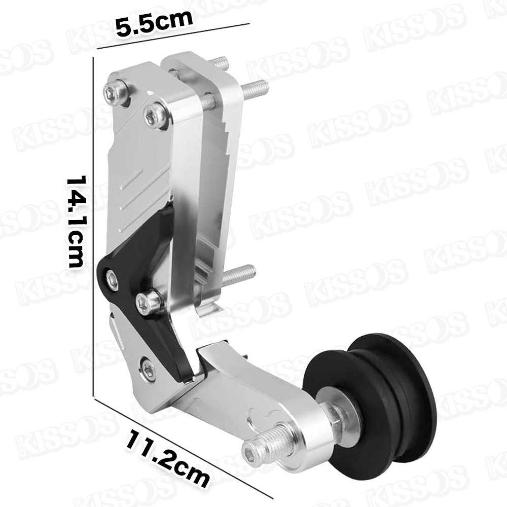 バイク オートバイ ドライブチェーン オート テンショナー アルミ合金 アジャスター 自動調整 汎用 (シルバー)
