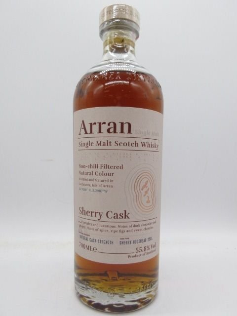 未開栓 洋酒 アラン シェリーカスク Arran 700ml 55.8% スコッチウイスキー 送料無料の画像2