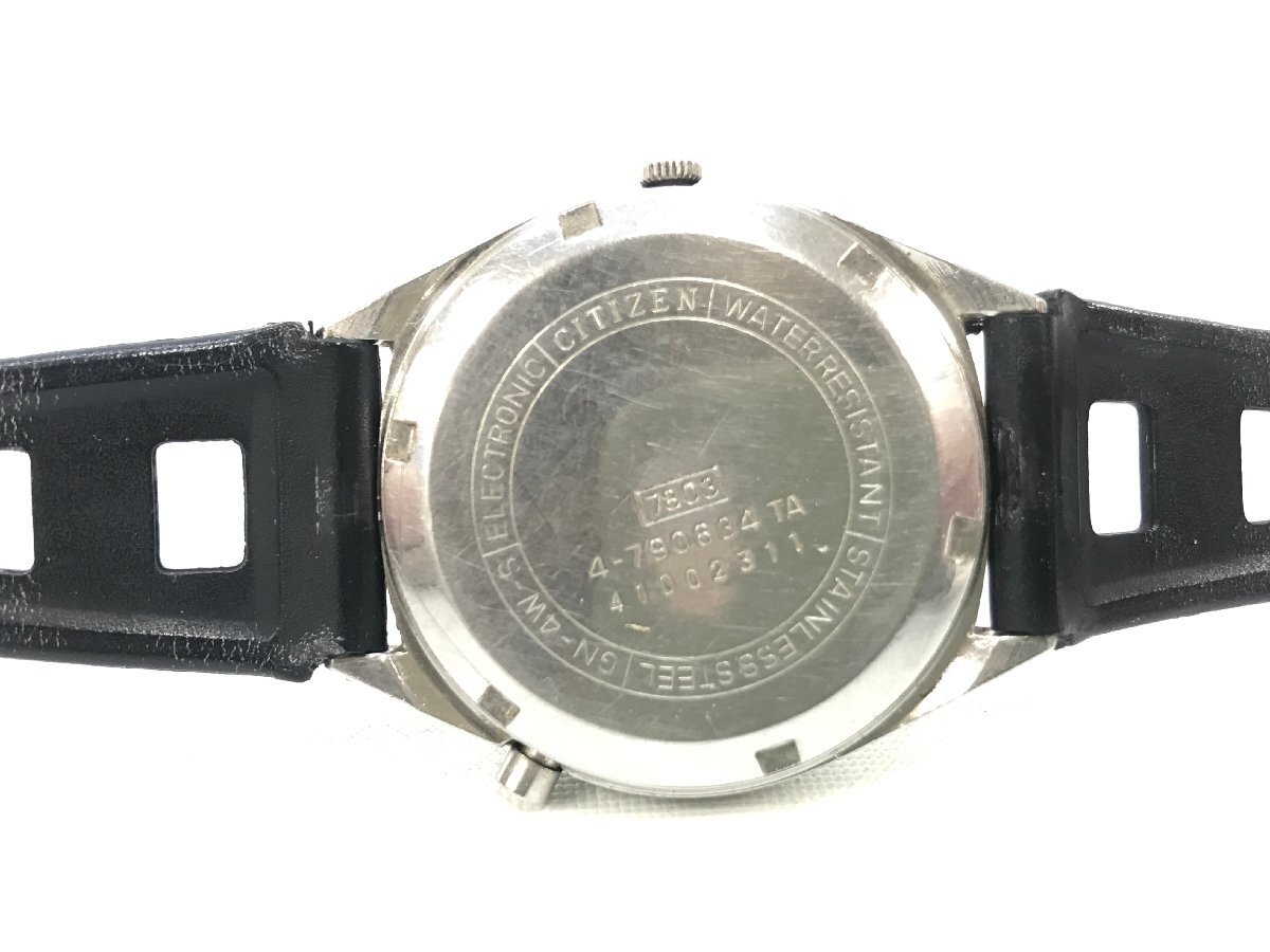 CITIZEN シチズン ELECTRONIC COSMOTRON 4803 GN-4W-S クオーツ ブルー文字盤 メンズ 腕時計 ジャンク Y04-10-A★の画像9