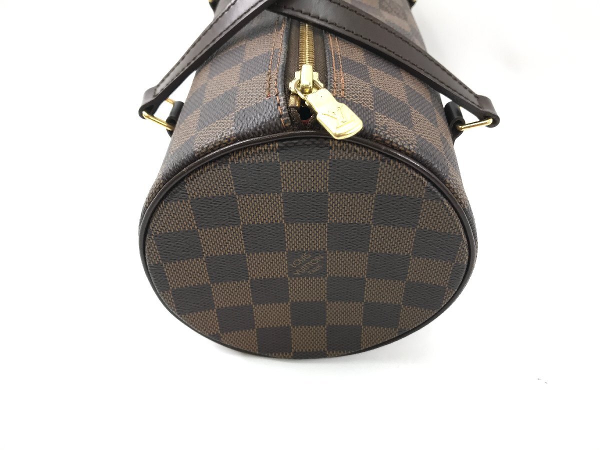 1円～ 美品 LOUIS VUITTON ルイヴィトン ダミエ パピヨン N51303 ハンドバッグ ブラウン 筒型 F04-66の画像3