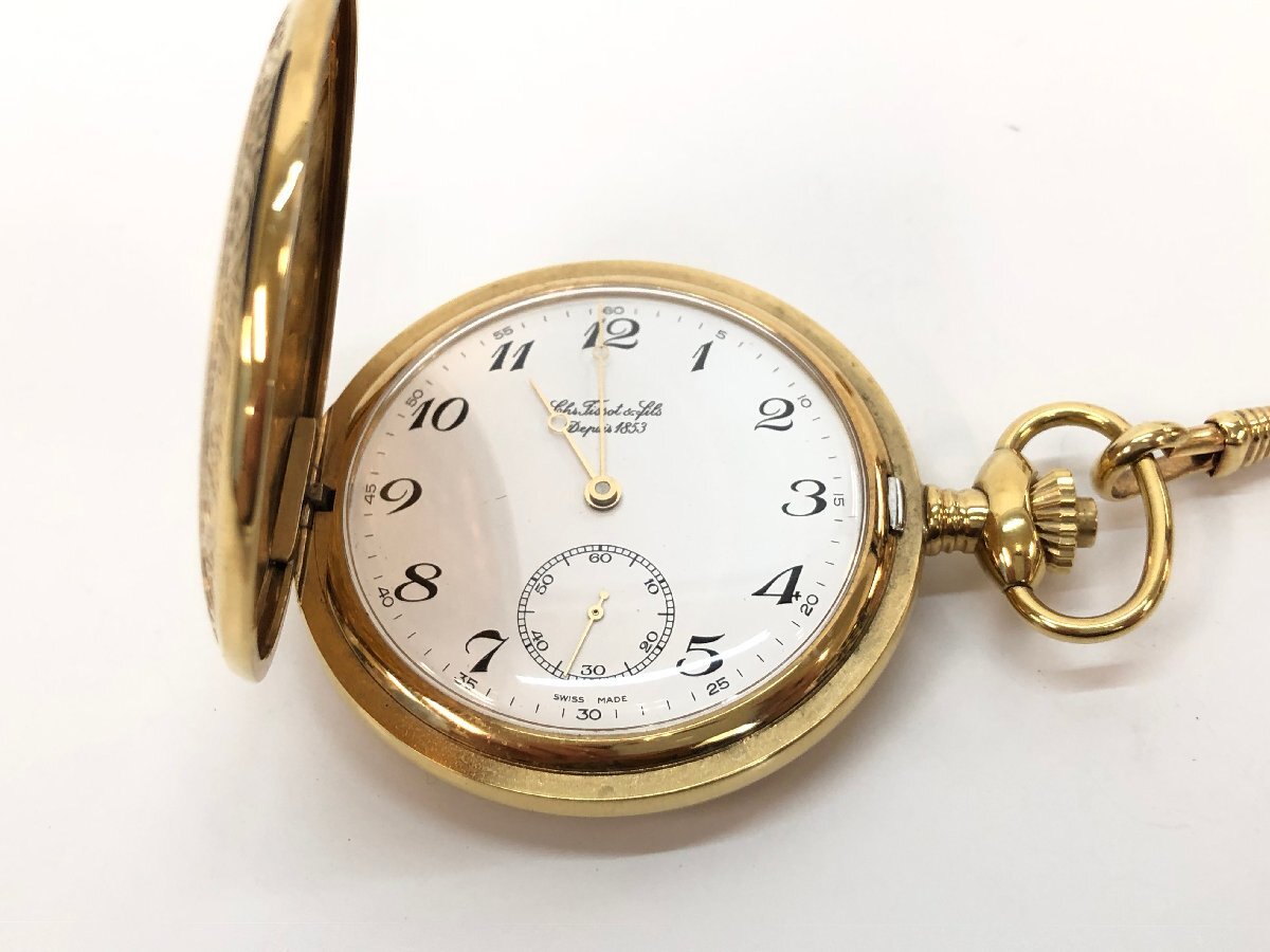 美品 TISSOT ティソ 懐中時計 スイス製 金張り ゴールド 外箱 付き F04-74の画像2