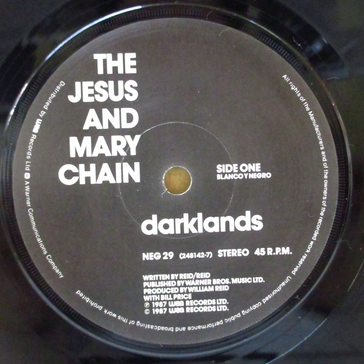 JESUS AND MARY CHAIN， TH(ジーザス & メリー・チェイン)-Darklands +2 (UK オリジナル 7インチ+シングル・ジャケ_画像3
