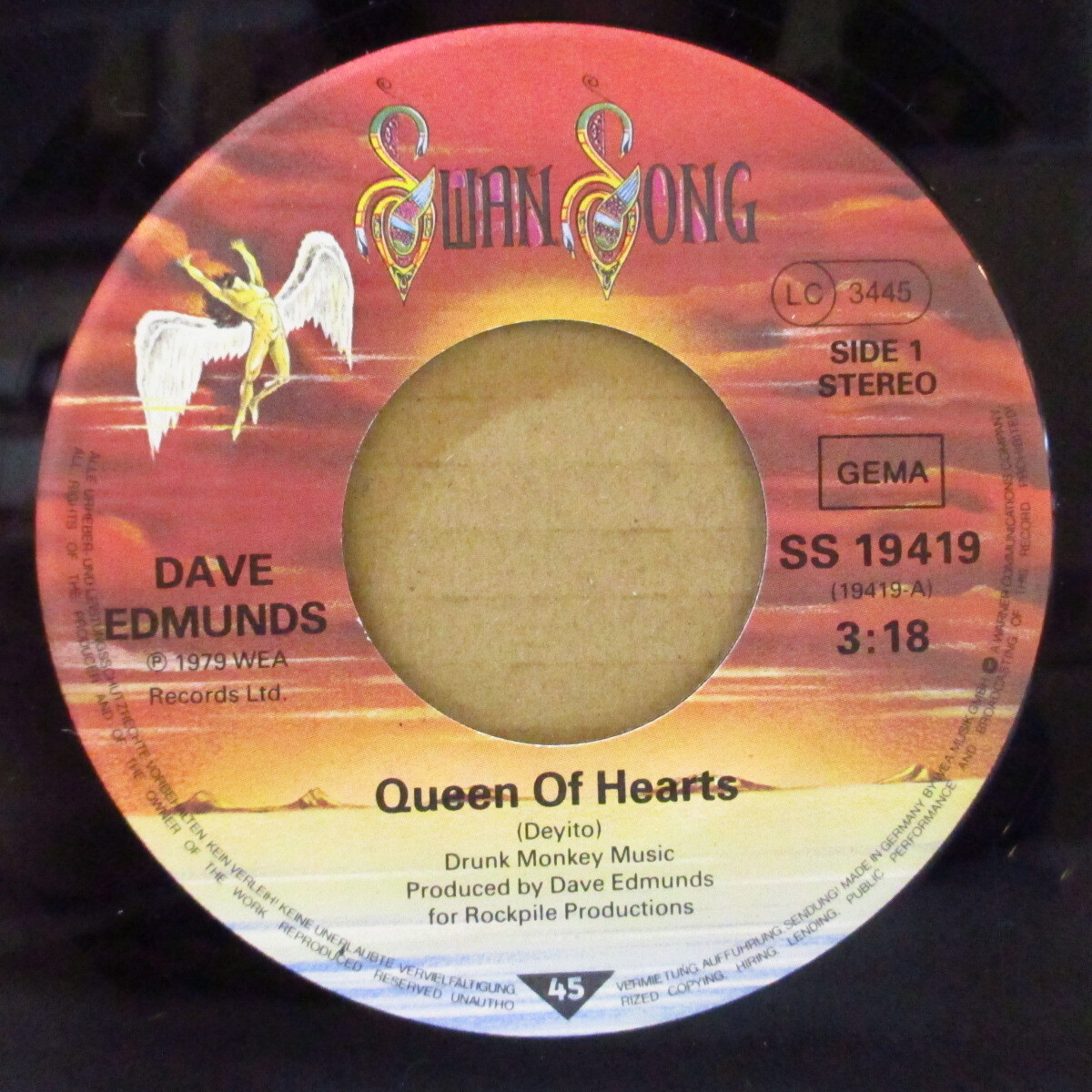 DAVE EDMUNDS(デイヴ・エドモンズ)-Queen Of Hearts (German オリジナル 7インチ+光_画像3