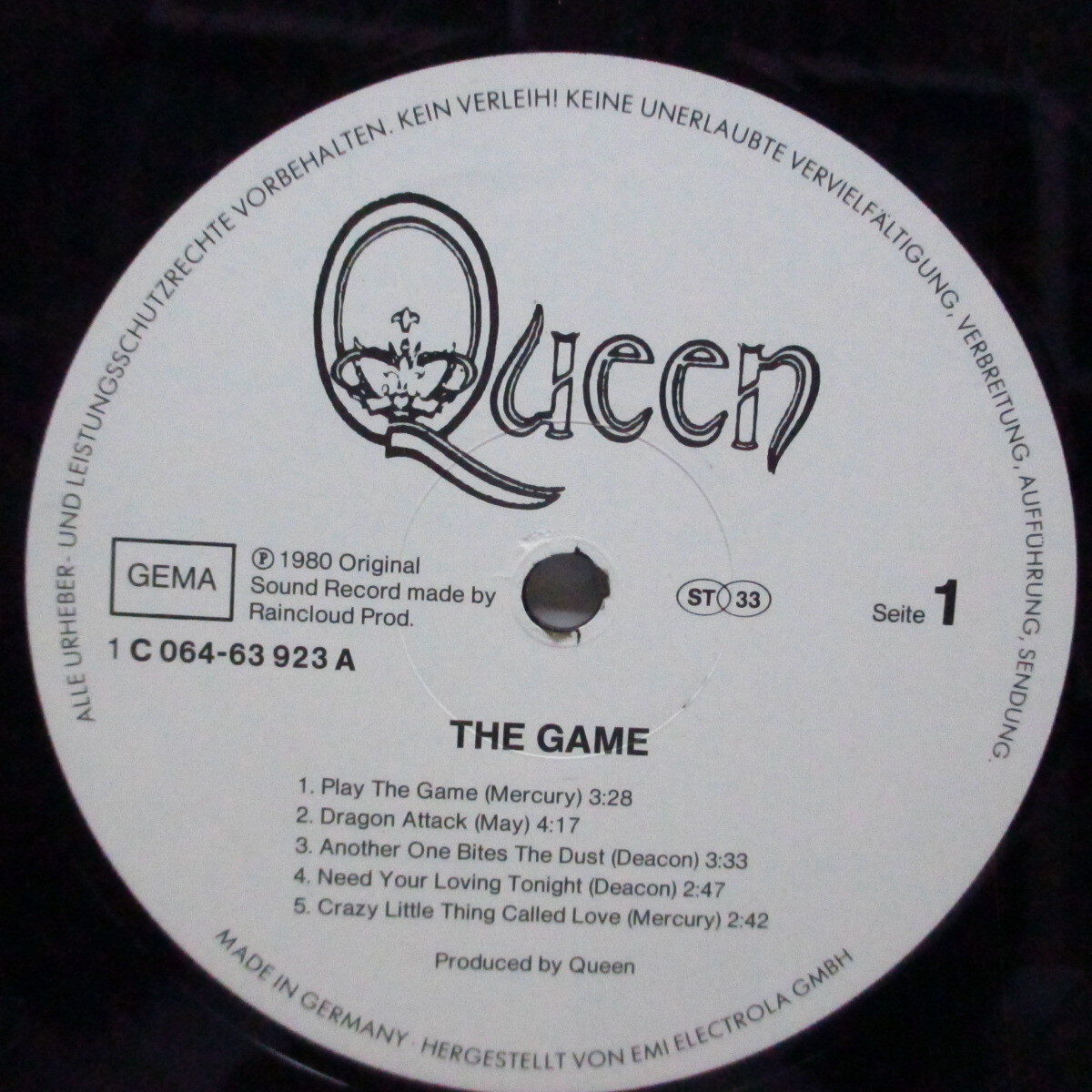 QUEEN(クイーン)-The Game (German オリジナル LP+インナー/メタリック銀ジャケ)クイーン_画像3