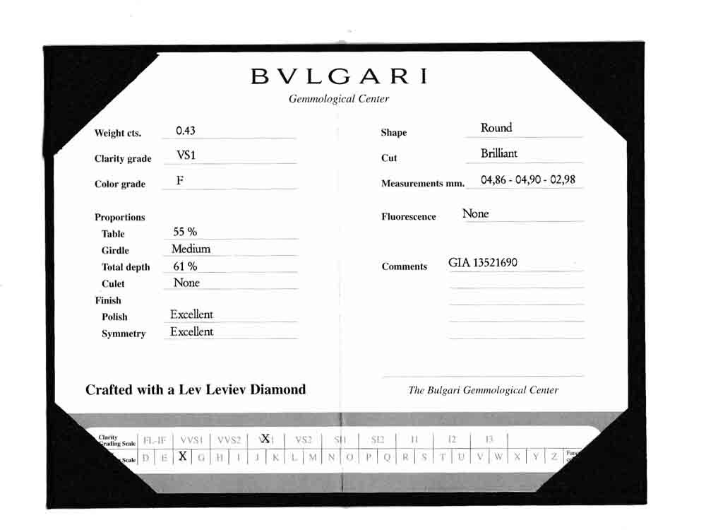 ブルガリ【BVLGARI】Pt950 コロナソリテール ダイヤモンドリング 7.4g 13号 Box・GIA鑑定書・ブルガリ保証書_画像8