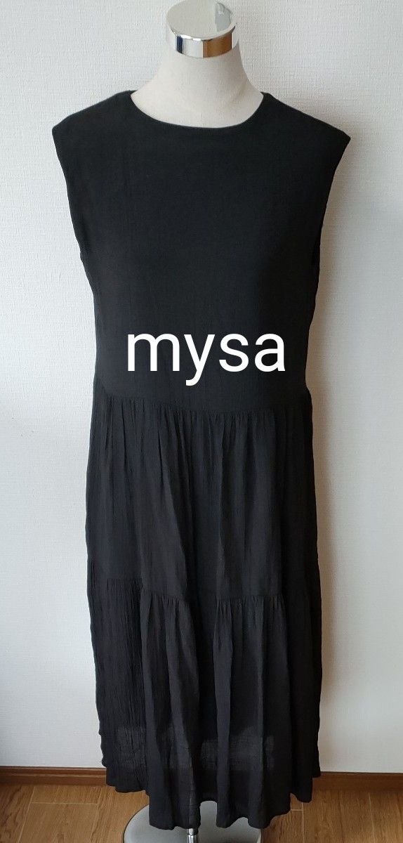 mysa  ノースリーブ ワンピース 黒 Ｍ