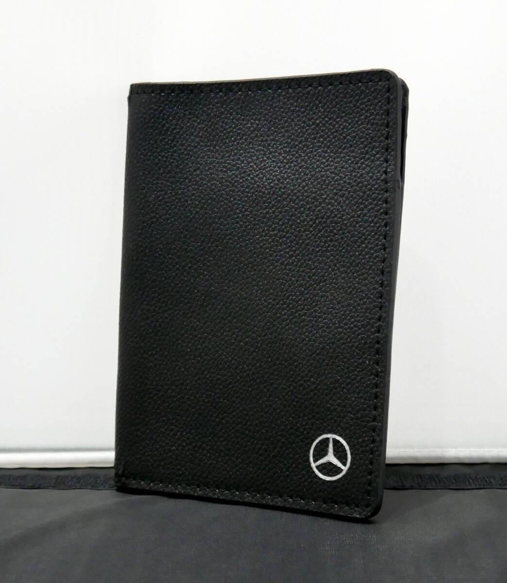 ▼送料180円(R604-I98) Mercedes Benz メルセデスベンツ パスポートケース カードケース ブラック 黒 ノベルティ 縦約13.5㎝×横約10㎝の画像1