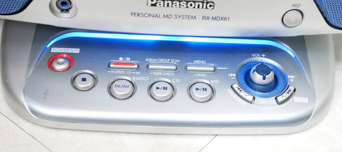 ▲(R604-E89)動作品 Panasonic パナソニック パーソナルMDシステム CD/MD プレーヤー RX-MDX61 本体のみ 2006年製の画像5