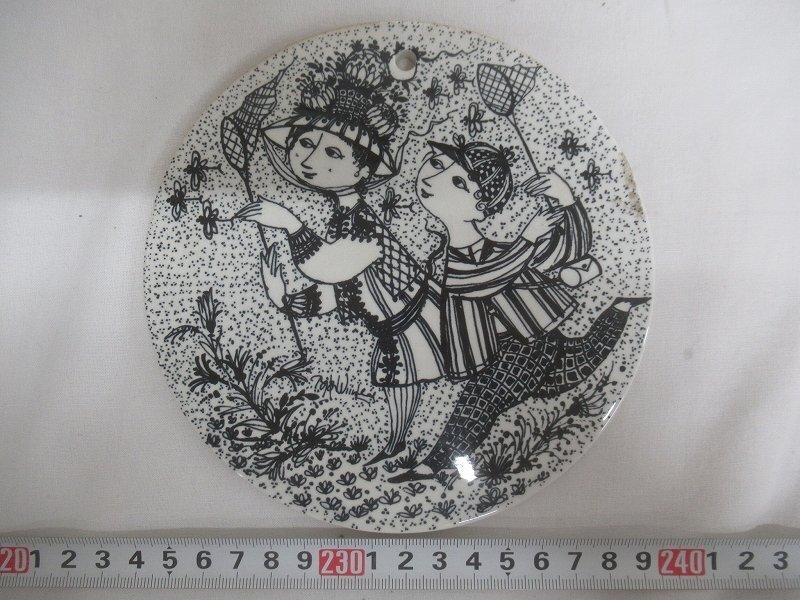 M3146 NYMOLLE ニモール DENMARK 8月 August BYE BYE 壁掛け プレート 飾皿の画像1