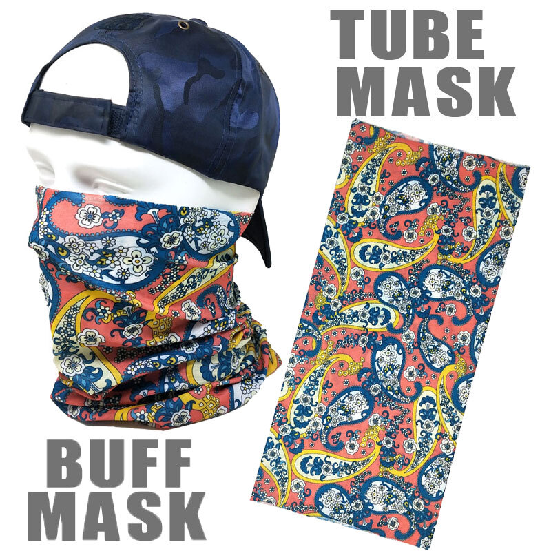 ストレッチ素材チューブマスク《S121》 バフマスク　ペイズリー　BUFF MASK バイク・アウトドア・ジョギング・日焼け・花粉対策_画像1