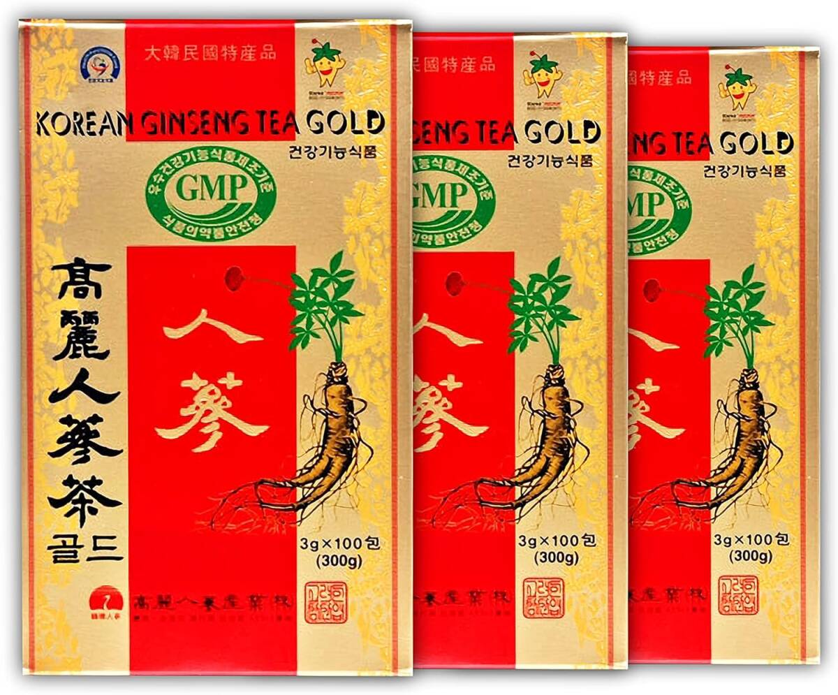 高麗人参茶 GOLD 3g×100P×3個セット (紙箱）_画像1