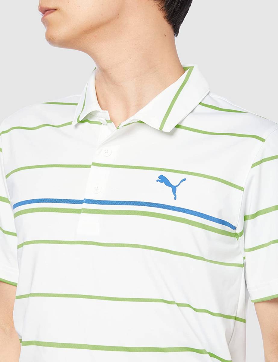 新品 プーマ ゴルフ 半袖 ボーダー ポロシャツ XLサイズ 535141-05 ストレッチ メンズ ゴルフウェア ゴルフシャツ PUMA GOLFの画像4