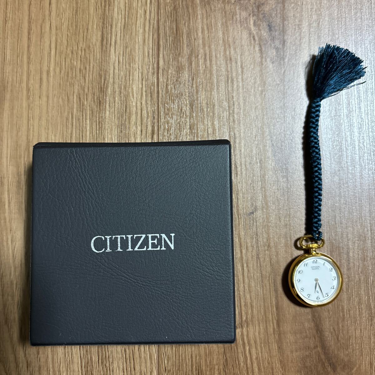 未使用 CITIZEN QUARTZ 懐中時計 ゴールドカラー 和装用の画像4