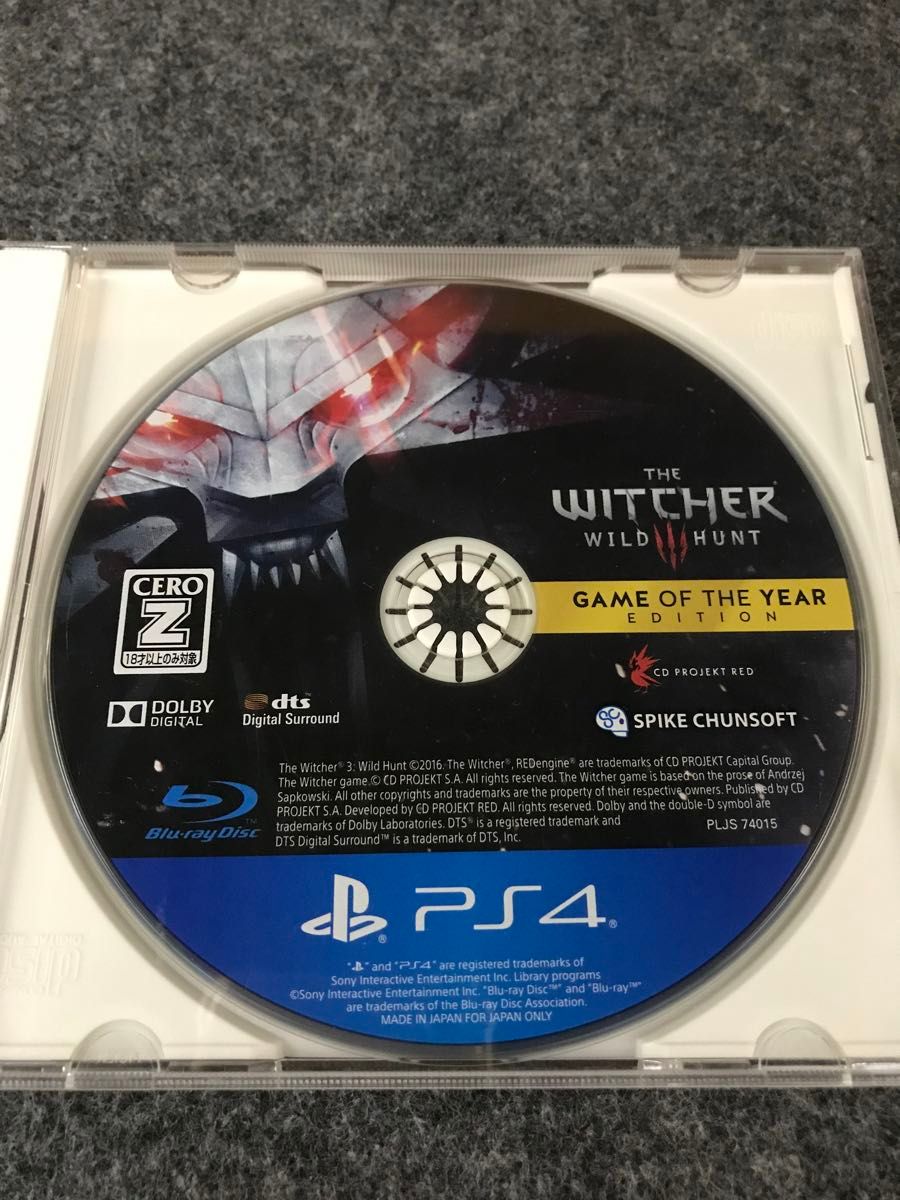 PS4ソフト　ウィッチャー3　game of the year edition
