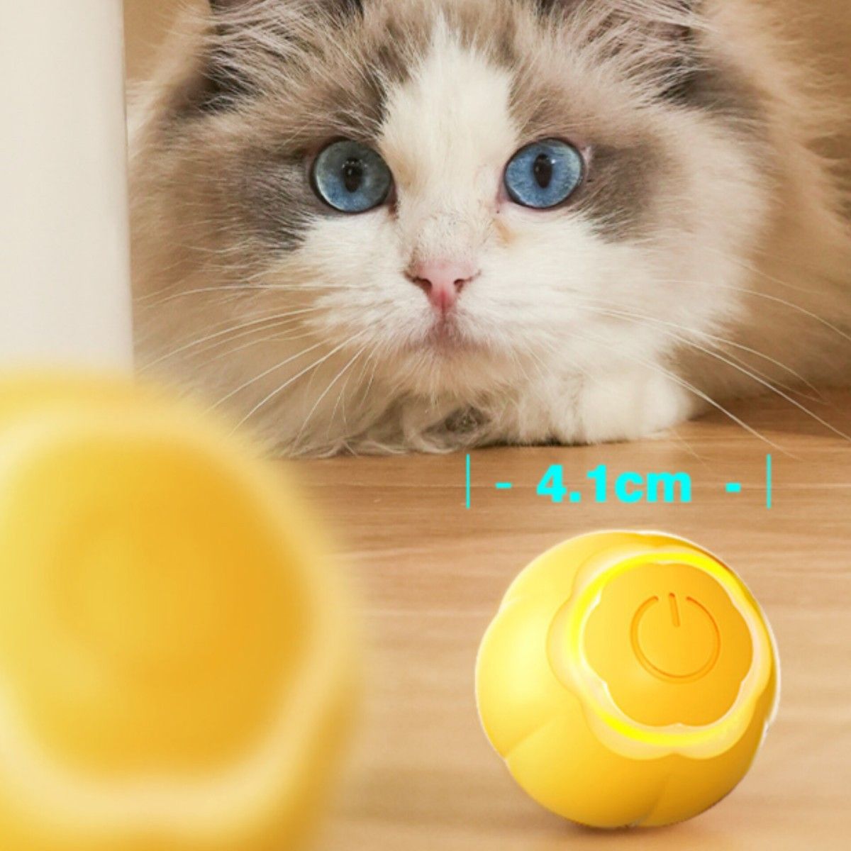 グリーン　猫のおもちゃ　電動自動ボール　光るLED　回転　健康　コロコロ　　運動