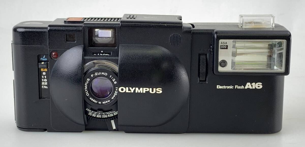 【1円出品】K2531 OLYMPUS オリンパス XA Electric Flash A16 セット コンパクトフィルムカメラ F-ZUIKO 1:2.8 f=35mm 動作未確認 ジャンク_画像1