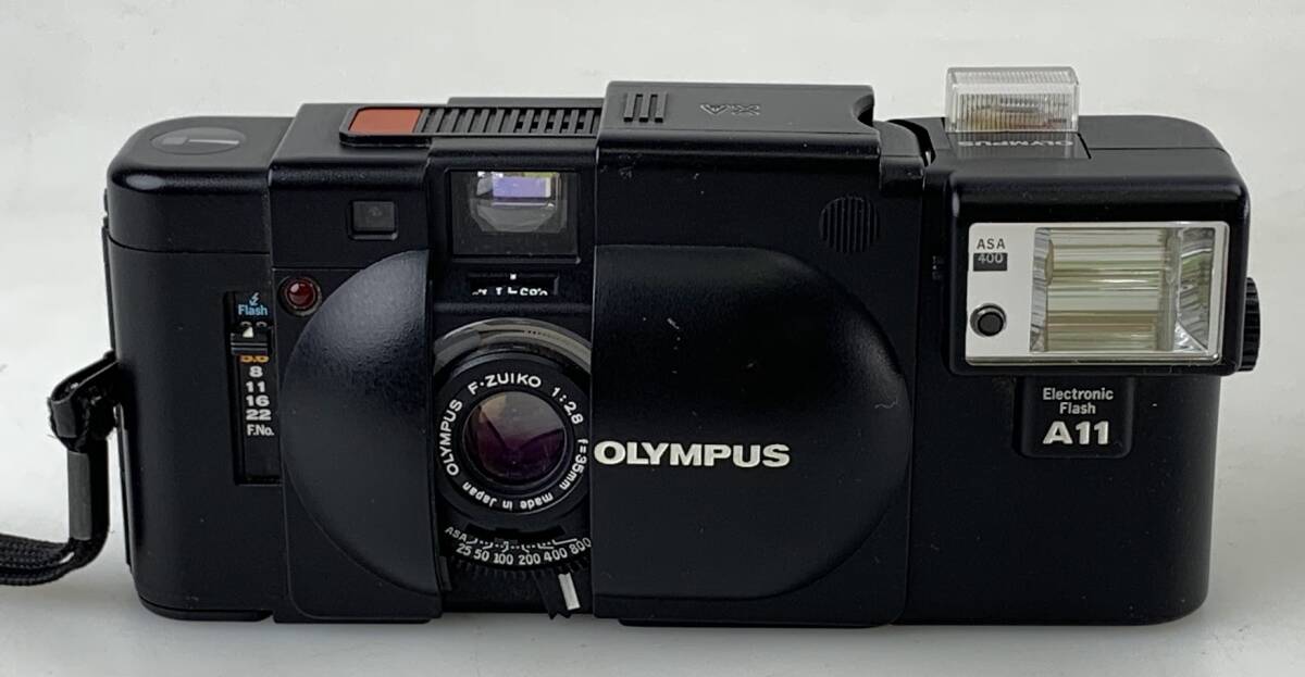 【1円出品】F0546 OLYMPUS オリンパス XA Electric Flash A11 セット コンパクトフィルムカメラ F-ZUIKO 1:2.8 f=35mm 動作確認済み 現状品の画像1