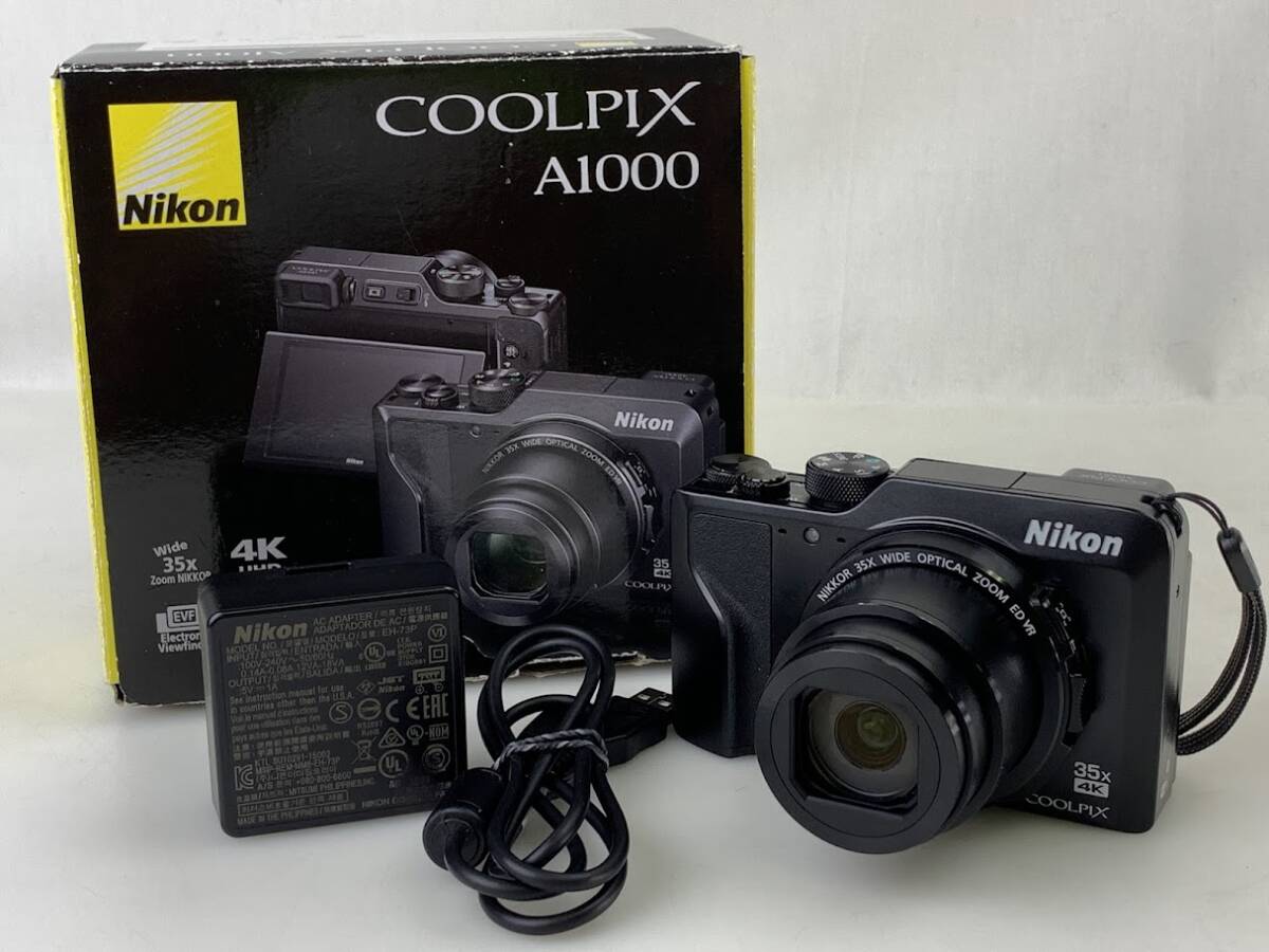 【1円出品】F0504 Nikon ニコン COOLPIX クールピクス A1000 デジカメ コンパクトデジタルカメラ ブラック 動作確認済み_画像2