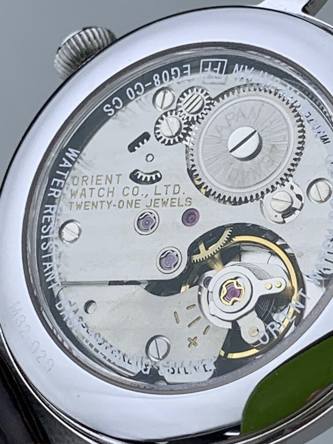 【1円～】K2617 ROYAL ORIENT ロイヤルオリエント オリエント 手巻き 腕時計 WE0021EG アナログ 白文字盤 純正尾錠 メンズ時計 現状稼働品の画像5
