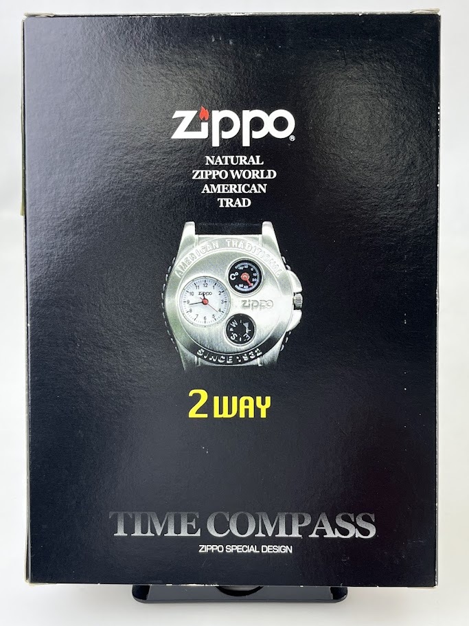 【1円出品】F0525 Zippo ZIPPO ジッポ ジッポー 2WAY TIME COMPASS 時計 QZ クオーツ 時刻 温度計 方位磁石 メンズ腕時計 現状不動品_画像7