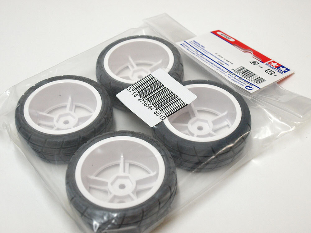 [M311] Tamiya 5ps.@ spoke wheel white bonding ending radial tire 4ps.@(24mm width *0) new goods (tami tea re47302 RC radio-controller Tamiya rare N001)
