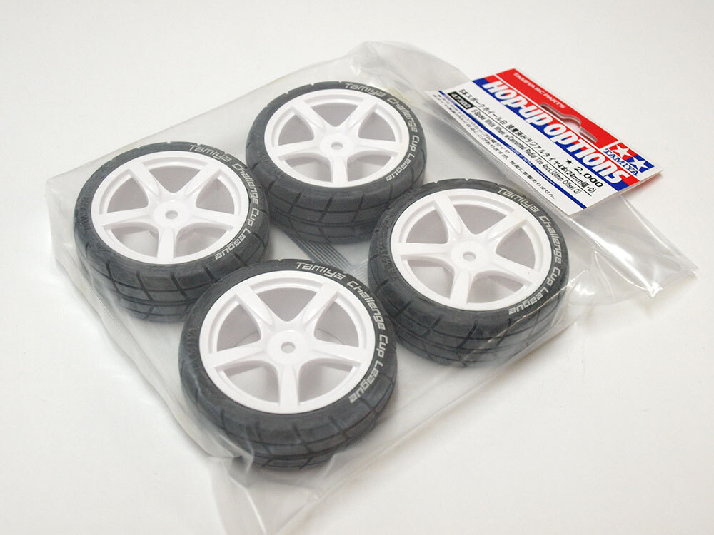 [M311] Tamiya 5ps.@ spoke wheel white bonding ending radial tire 4ps.@(24mm width *0) new goods (tami tea re47302 RC radio-controller Tamiya rare N001)