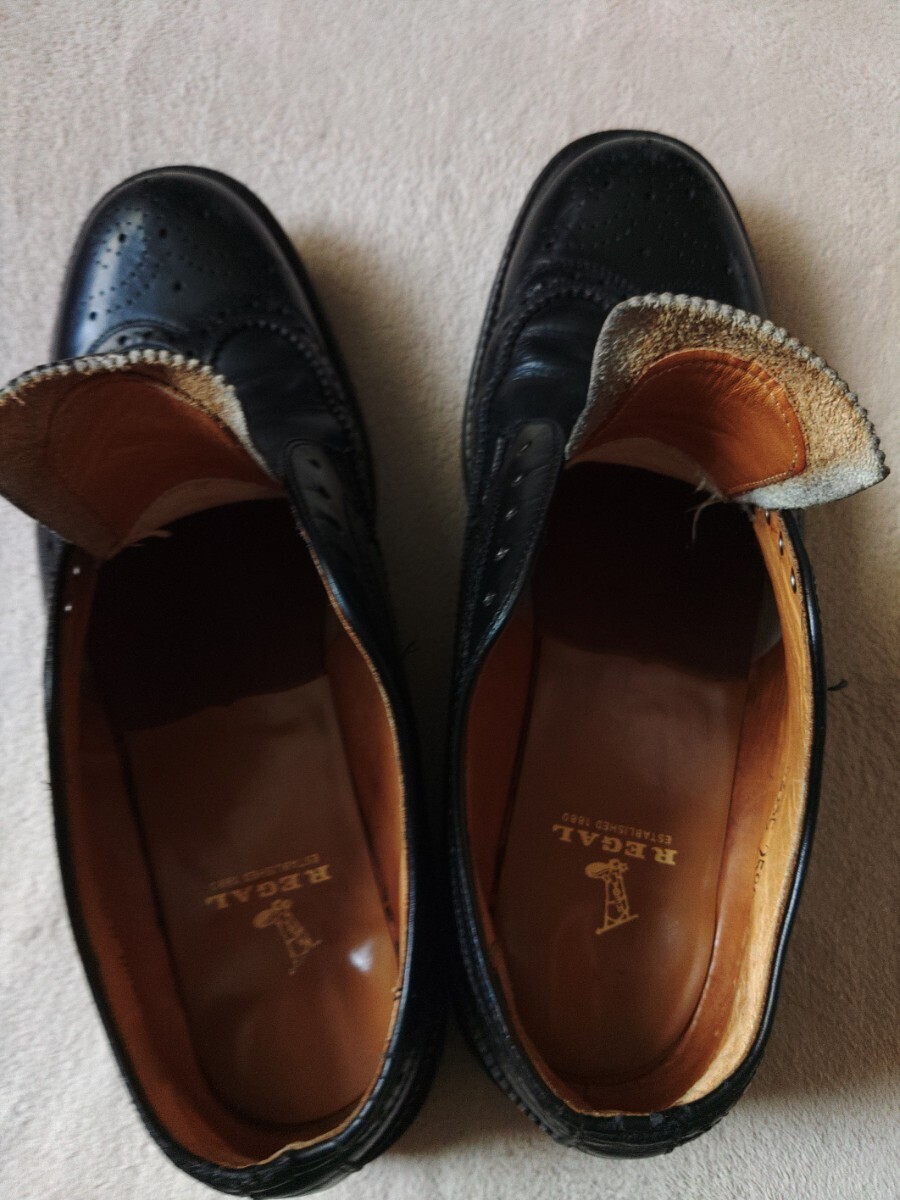 リーガル 革靴 ウィングチップ ビジネスシューズ ブラック251/2EEの画像5