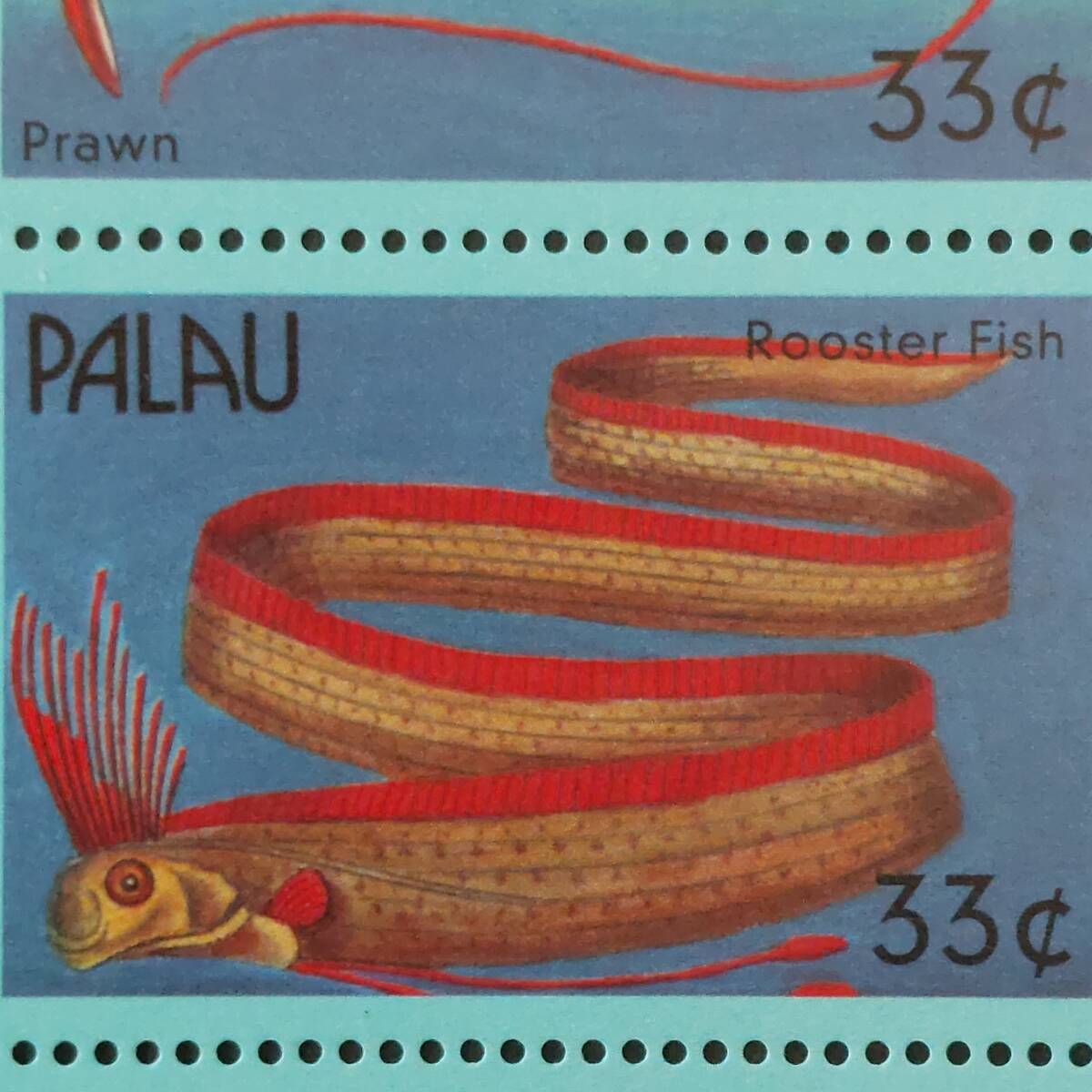 J432 パラオ切手「深海魚6種切手小型シート」未使用の画像4