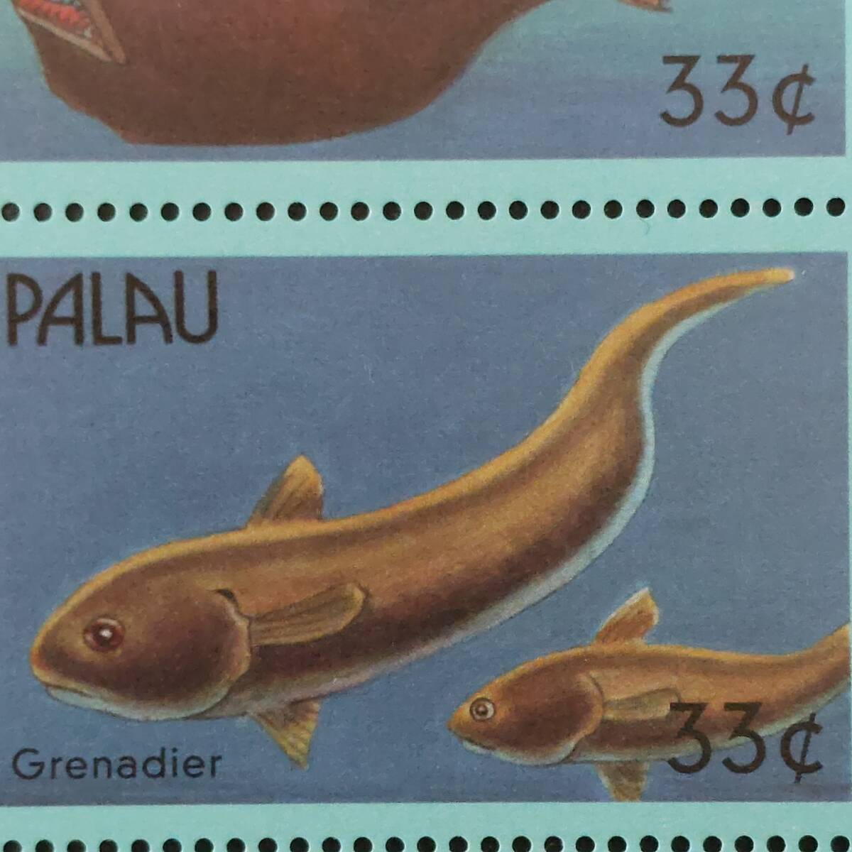 J432 パラオ切手「深海魚6種切手小型シート」未使用_画像5