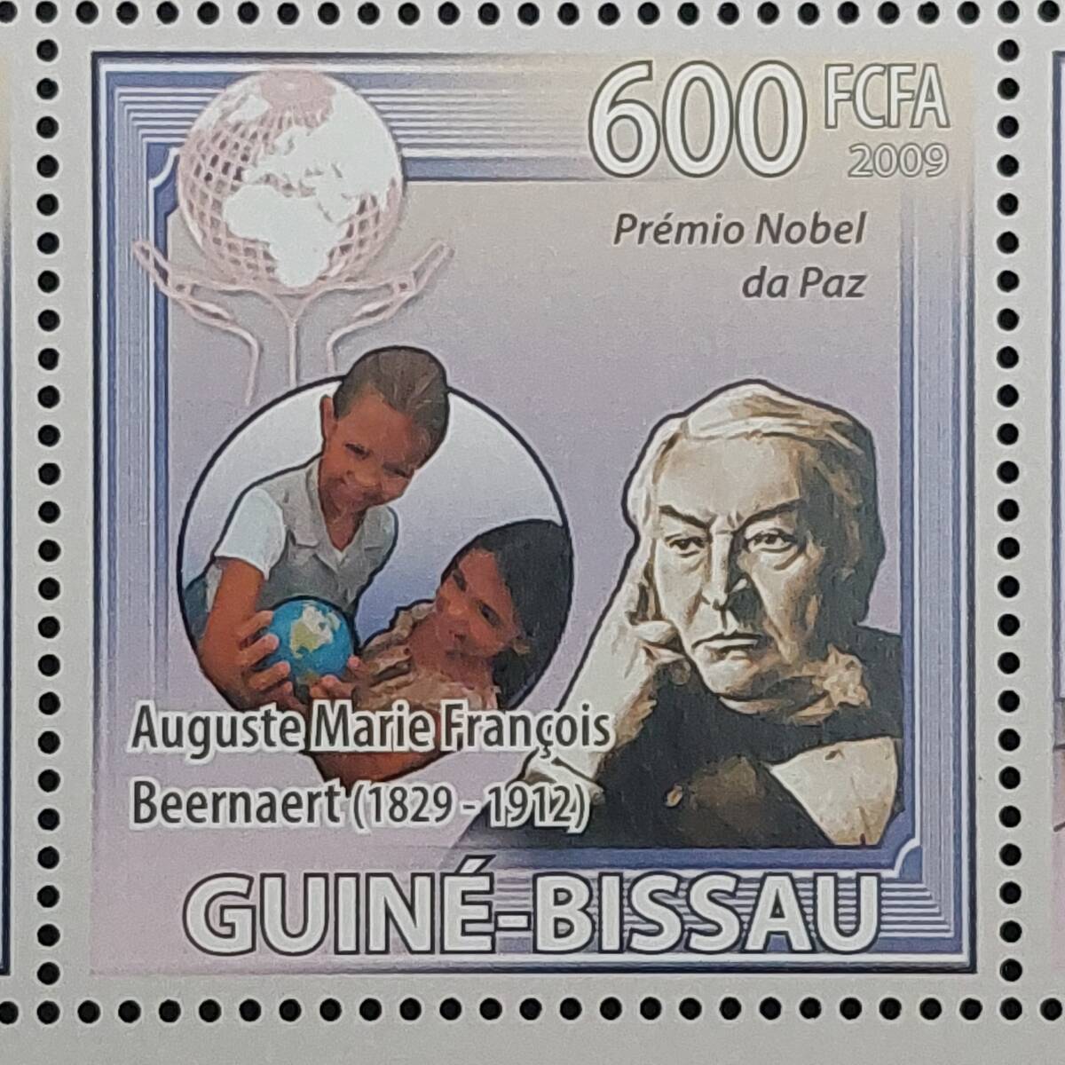 J500 ギニアビサウ切手「1909年ノーベル賞受賞者6名記念切手小型シート」2009年発行 未使用の画像6