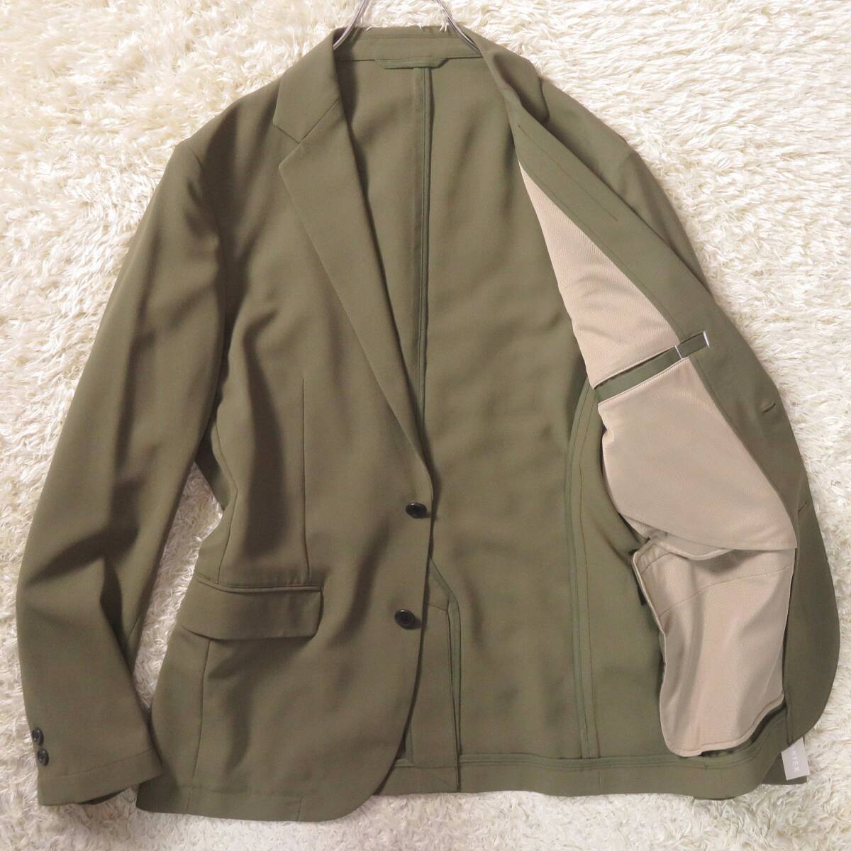 ★新品 春夏【はっ水 防シワ SPOLTEX！】ユナイテッドアローズ / 清涼ツイルストレッチジャケット M オリーブ / UNITED ARROWS GLR の画像3