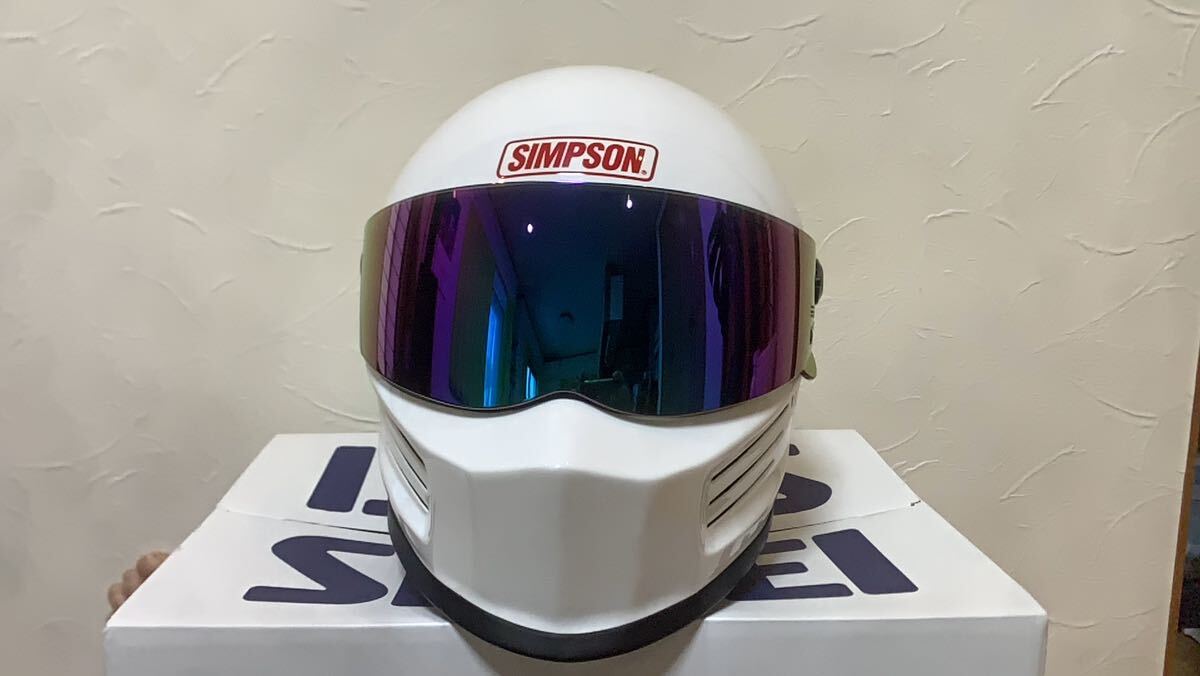 シンプソン SIMPSON ヘルメット ホワイト バイク フルフェイス _画像1