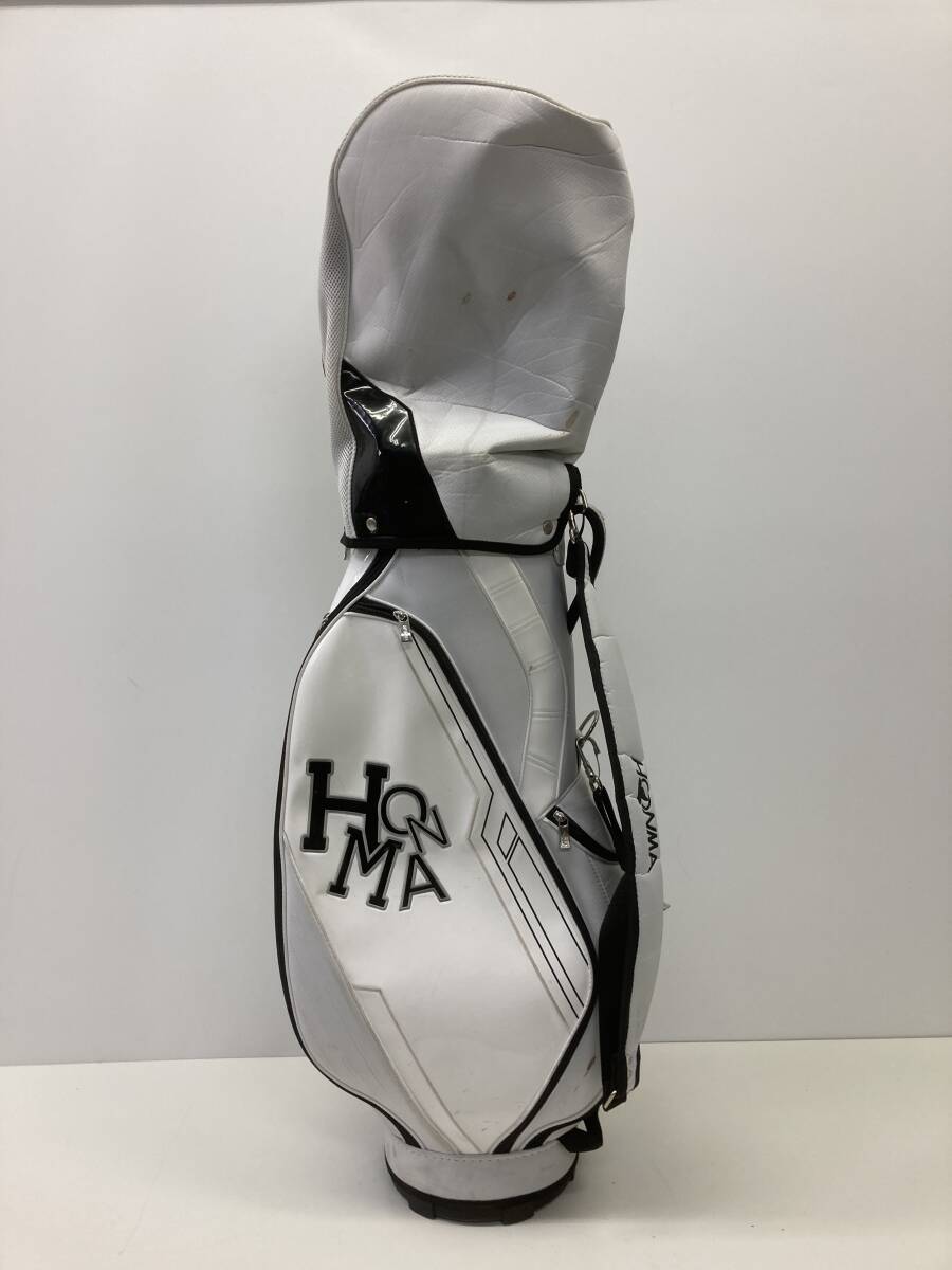 ★◆【USED】HONMA ホンマ CB12113 白×黒 キャディバッグ ゴルフ ヤマト運輸ゴルフ宅急便送料+カバー代金700円の画像1