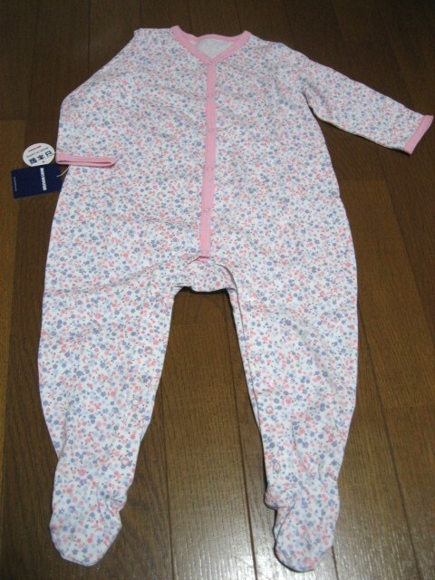  новый товар * есть перевод дешевый быстрое решение *80cm Miki House MIKI HOUSE* розовый цветочный принт детский комбинезон * обычная цена 6,380 иен 