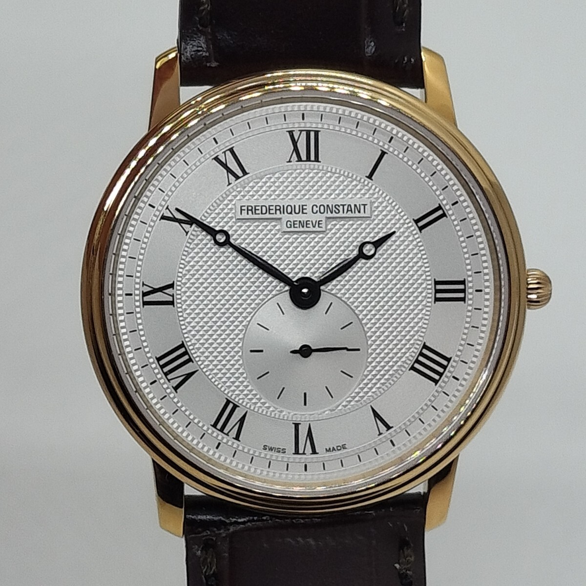 [ не использовался ]FREDERIQUE CONSTANT Frederique Constant FC-235M4S4 тонкий линия small second коробка гарантия имеется мужские наручные часы 