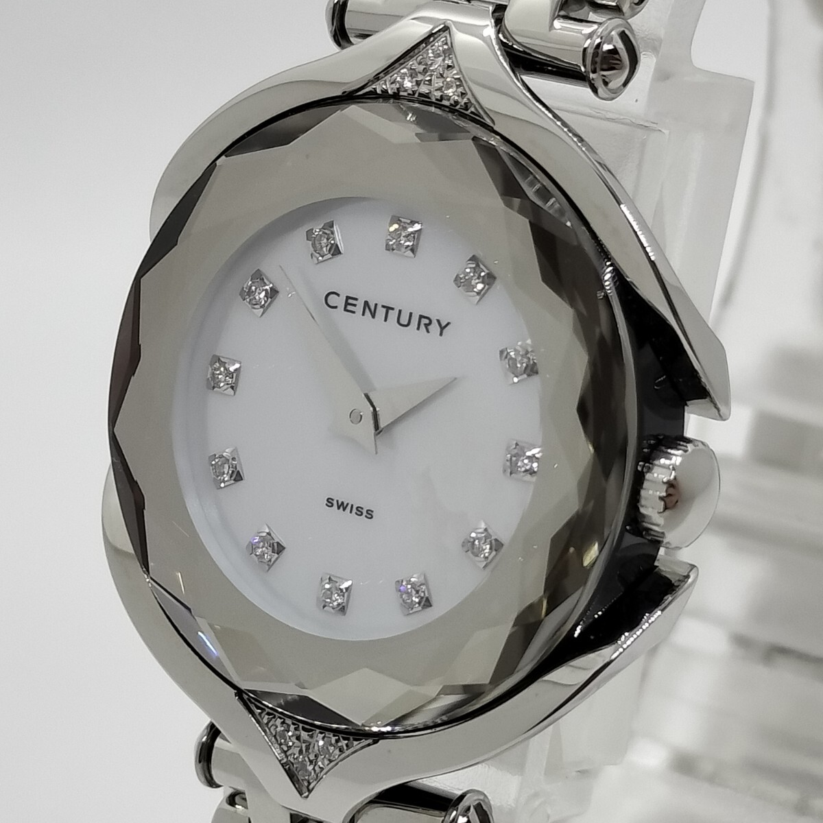 【極美品】CENTURYセンチュリーAFFINITYアフィニティーダイヤシェル文字盤箱付きレディース腕時計の画像3